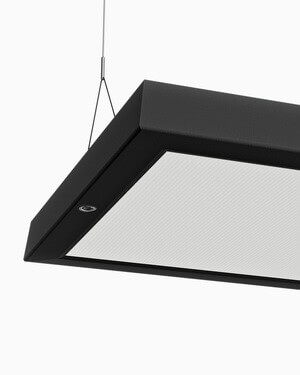 Pendelleuchte 'Bob' von Belux in Schwarz mit rechteckigem Design.