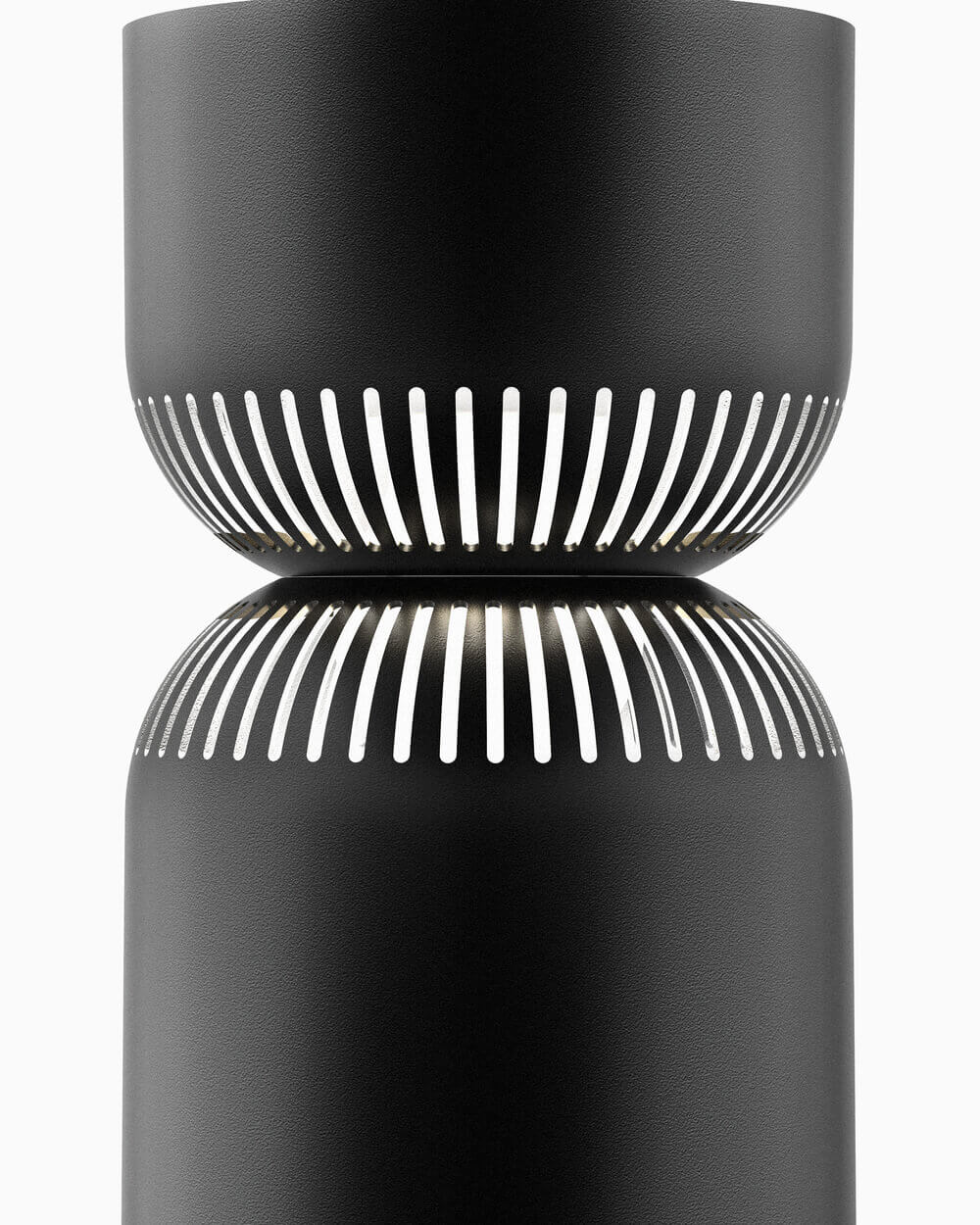 Schwarze Lampe "Moiré" mit gestreiftem Design von Belux, entworfen von Karel Matějka.